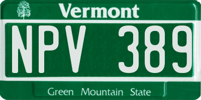 VT license plate NPV389
