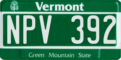 VT license plate NPV392