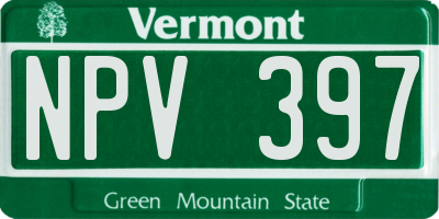 VT license plate NPV397