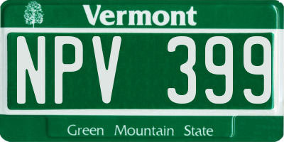VT license plate NPV399