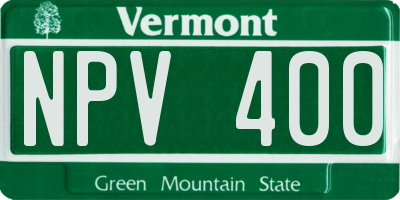 VT license plate NPV400