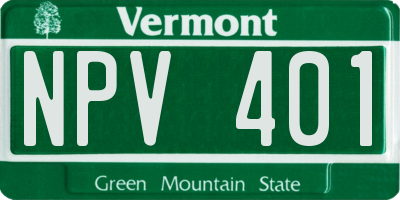 VT license plate NPV401