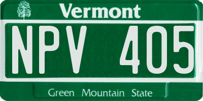VT license plate NPV405