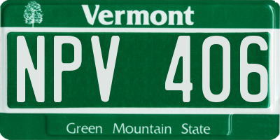 VT license plate NPV406