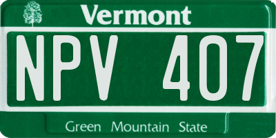 VT license plate NPV407
