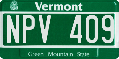 VT license plate NPV409