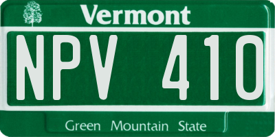VT license plate NPV410