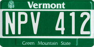 VT license plate NPV412