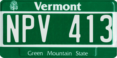 VT license plate NPV413