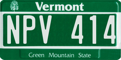 VT license plate NPV414