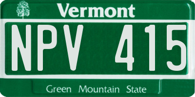 VT license plate NPV415