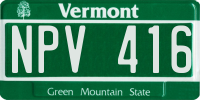 VT license plate NPV416