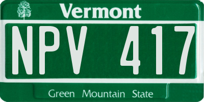 VT license plate NPV417