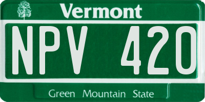 VT license plate NPV420