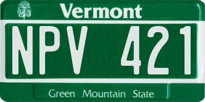VT license plate NPV421