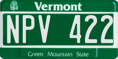 VT license plate NPV422