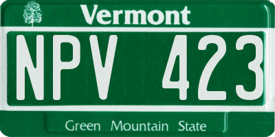 VT license plate NPV423