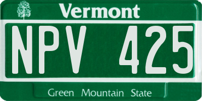 VT license plate NPV425