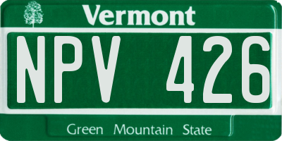 VT license plate NPV426