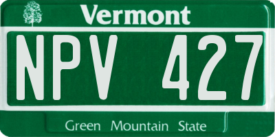 VT license plate NPV427