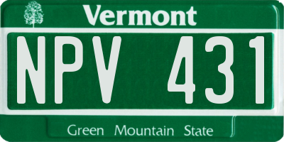 VT license plate NPV431