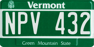 VT license plate NPV432
