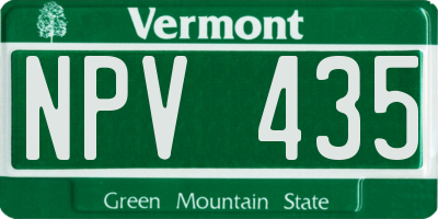 VT license plate NPV435