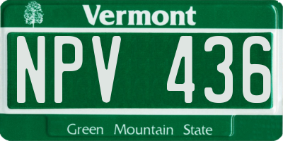 VT license plate NPV436