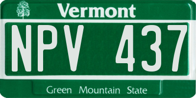 VT license plate NPV437
