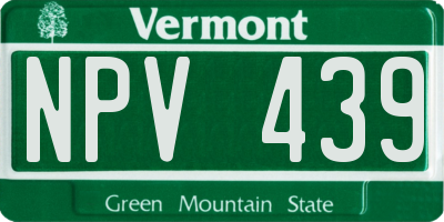 VT license plate NPV439