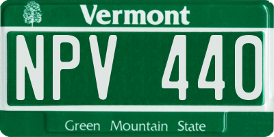 VT license plate NPV440