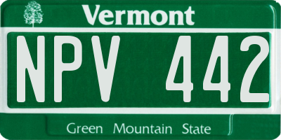 VT license plate NPV442