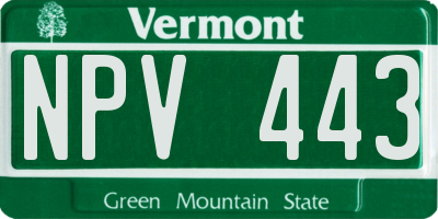 VT license plate NPV443