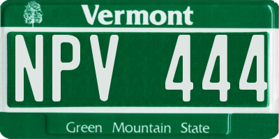 VT license plate NPV444