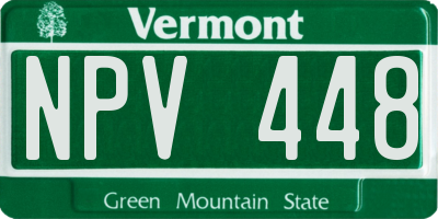 VT license plate NPV448