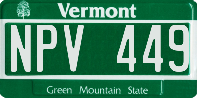 VT license plate NPV449