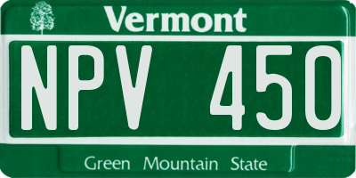 VT license plate NPV450