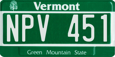VT license plate NPV451