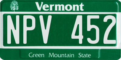 VT license plate NPV452