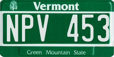 VT license plate NPV453