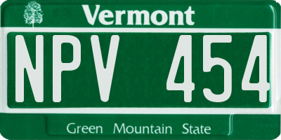 VT license plate NPV454