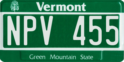 VT license plate NPV455