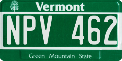VT license plate NPV462