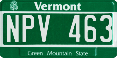 VT license plate NPV463