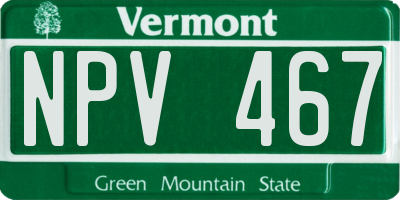 VT license plate NPV467