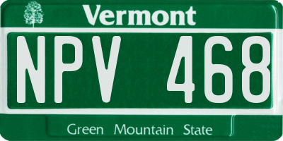 VT license plate NPV468
