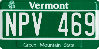 VT license plate NPV469