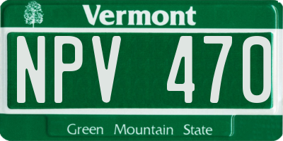 VT license plate NPV470
