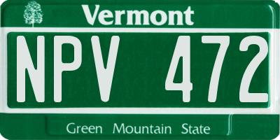 VT license plate NPV472