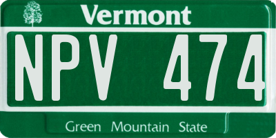 VT license plate NPV474